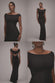Open Back Cowl Neck Gathered Maxi Dress With Velvet Tie Back DR4856
