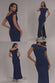 ASYMMETRIC ONE SHOULDER FRONT SPLIT SCUBA CREPE MAXI DRESS DR5200