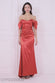 Off Shoulder Satin Maxi Dress With V Neck Dress DR3923