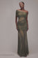 Gathered One Shoulder Sheer Panel Maxi Dress DR4828