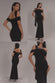 ONE SHOULDER TWISTED BARDOT ASYMMETRIC MERMAID MAXI DRESS DR4910