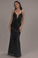 PLUNGE COWL CRISS CROSS BACK SEQUIN MAXI DRESS DR4868
