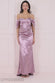 Off Shoulder Satin Maxi Dress With V Neck Dress DR3923