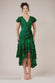 Jacquard Chiffon Wrap High Low Midaxi Dress DR4552