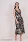 Sequin Mesh V Neck Flared Skirt Midi Dress DR3860