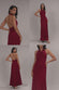 HALTERNECK COWL NECK BACKLESS SCUBA CREPE MAXI DRESS DR5148