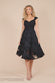 Scuba & Textured Chiffon A Line Midi Dress DR4549