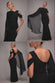 One Shoulder Chiffon Cape Crepe Maxi Dress DR4982