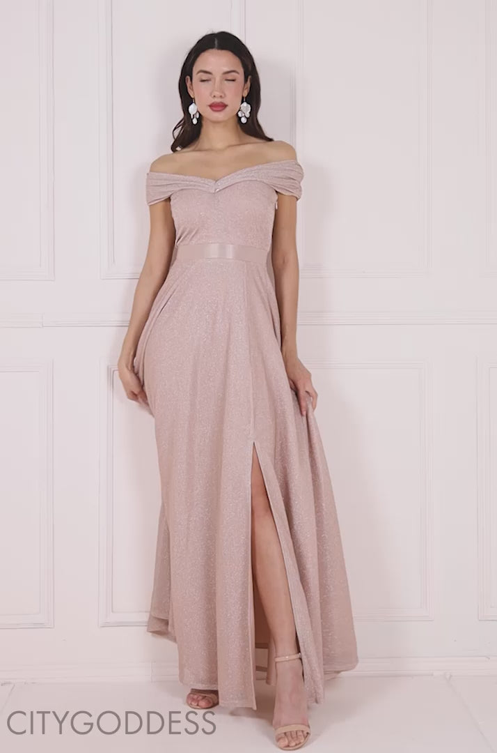 Lurex Cape Maxi Dress DR3859QZ