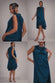 Cowl Neck Back Wing Satin High Low Midi Dress DR4608