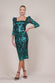 Square Neck Scalloped Lace Midi Dress DR4124