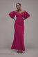 Off The Shoulder 3D Puffed Sleeve Sweetheart Maxi Dress DR4637