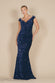 Multi Sequin & Velvet Bardot Maxi Dress DR3512