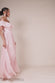 Pleated Chiffon Off Shoulder Maxi Dress DR3805