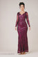 Long Sleeve Sequin Leaf Long Sleeve Maxi Dress DR4359