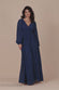 Sustainable Front Split Wrap Style Chiffon Maxi Dress DR4314BBS