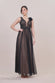 Ombre Pleated Dobby Mesh Corsage Maxi Dress DR4294