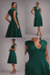 Cap Sleeve Plunging V-Neckline A-line Midi Dress DR4540