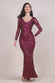 Embroidered Sequin & Mesh Maxi Dress DR2558