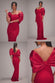 Off Shoulder Back Satin Bow Scuba Maxi Dress DR4708