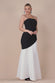 Sleeveless Mermaid Hem Monochrome Contrast Maxi Dress DR4668