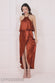 Satin Viscose Front Wrap Midi Dress DR4002