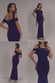 ONE SHOULDER TWISTED BARDOT ASYMMETRIC MERMAID MAXI DRESS DR4910