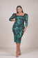 Square Neck Scalloped Lace Midi Dress DR4124PLUS