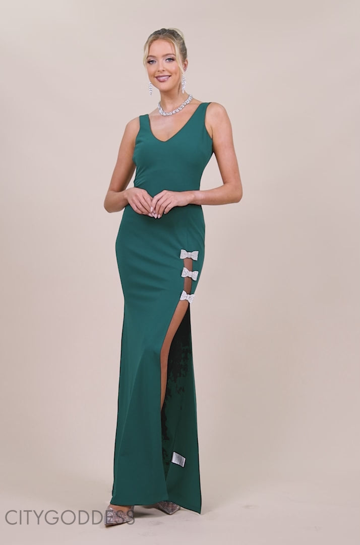 Diamante Embellished Mermaid Maxi Dress DR4433