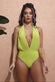 Deep Plunge Halter Neck Swimsuit With High Leg SW100