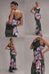 FLORAL PRINT SATIN COWL NECK MAXI DRESS DR5191