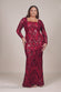 Sequin Square Neck Maxi With Scallop Hem DR4038PLUS