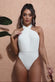 Deep Plunge Halter Neck Swimsuit With High Leg SW100