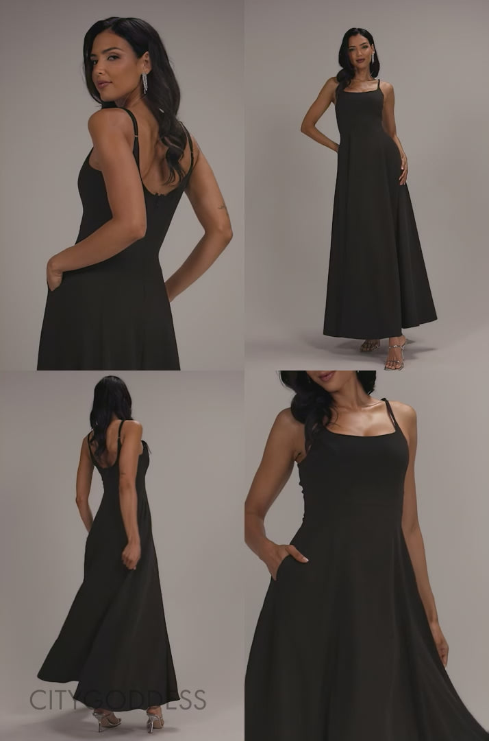 STRAPLESS FIT & FLARE A-LINE MAXI DRESS DR5114