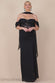 Scalloped Lace & Chiffon Winged Corset Bodice Maxi Dress DR4397