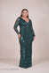 Long Sleeve Sequin V Wrap Maxi Dress DR3485PLUS