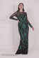 Flame Patterned Sequin Long Sleeve Maxi Dress DR3486
