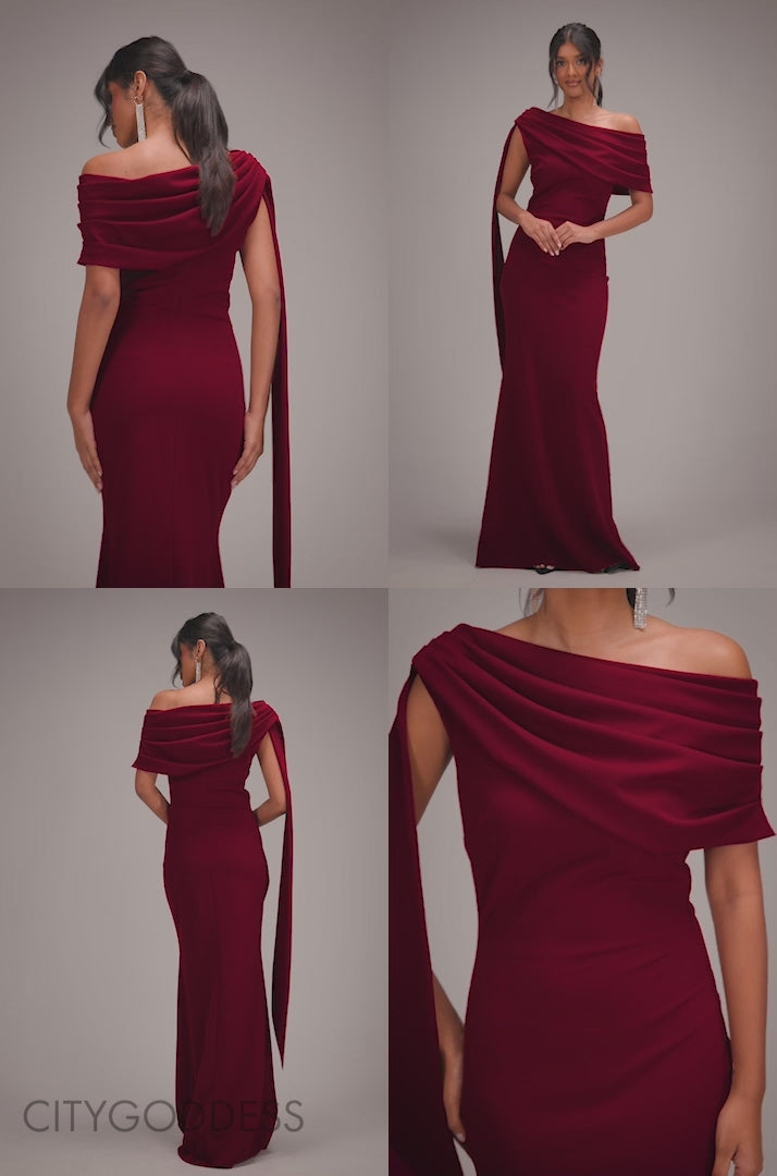 Sash One Shoulder Bardot Maxi Dress DR4830