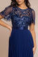 Embroidered Top Chiffon Pleated Midi DR3802