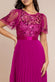 Embroidered Top Chiffon Pleated Midi DR3802