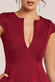 Cap Sleeve Plunging V-Neckline A-line Midi Dress DR4540