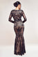 V-Neck Sleeve Sequin Maxi Dress DR3196
