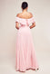 Pleated Chiffon Off Shoulder Maxi Dress DR3805