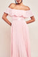 Pleated Chiffon Off Shoulder Maxi Dress DR3805