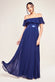 Pleated Chiffon Off Shoulder Maxi Dress DR3805