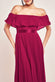 Pleated Chiffon Off Shoulder Maxi Dress DR3805