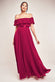 Pleated Chiffon Off Shoulder Maxi Dress DR3805