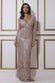 Long Sleeve Sequin V Wrap Maxi Dress DR3485