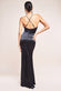 Lace Neck Satin Twill Maxi Dress DR4195