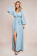Wrap Back Maxi With Front Slit Chiffon DR4314